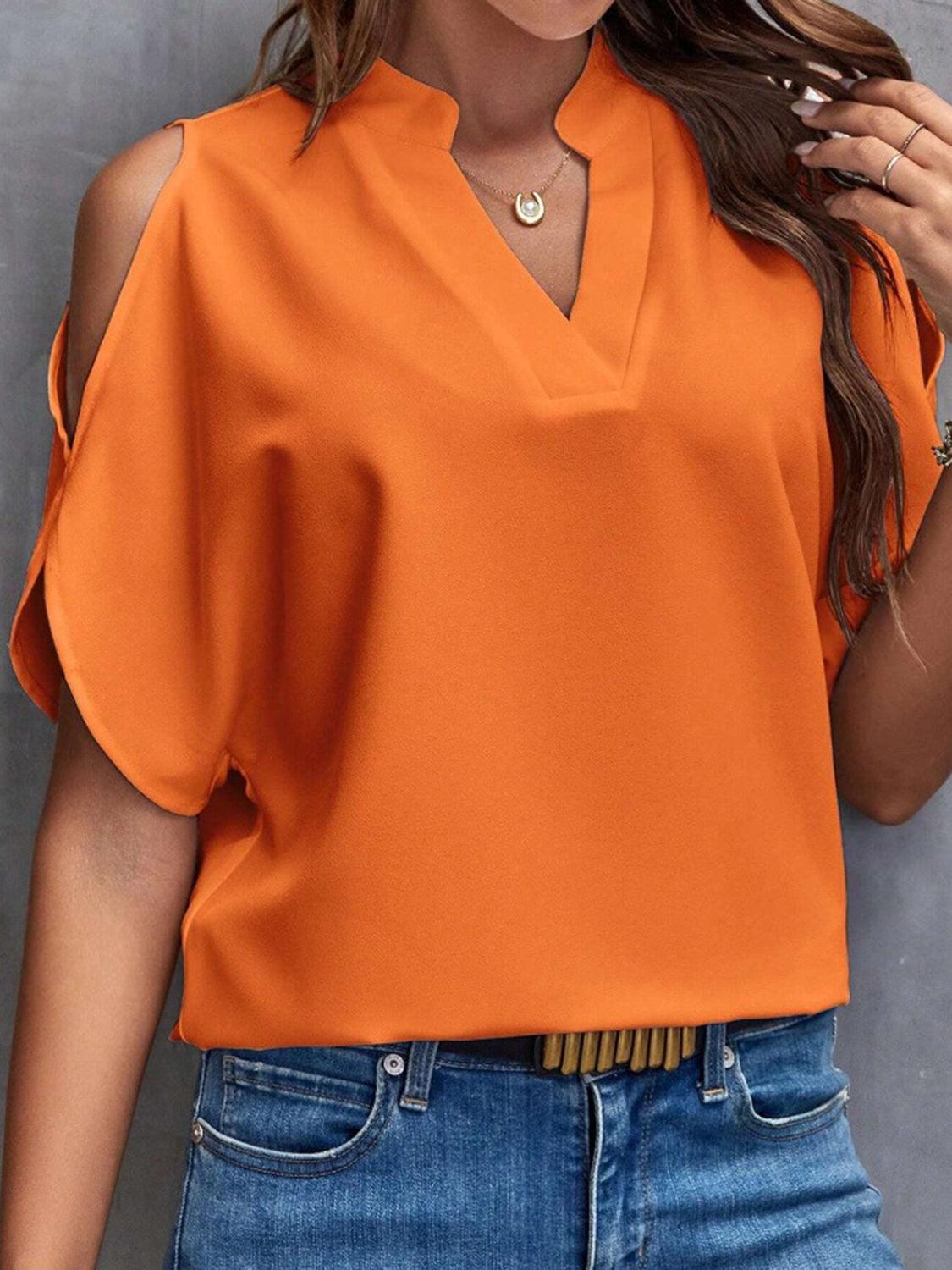 Chic Off-Shoulder Half Sleeve Blouse for Women with Elegant Style