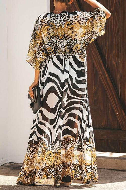 Chic Leopard Stripe Women's Cardigan Mia | Trendy Animal Print Layer
