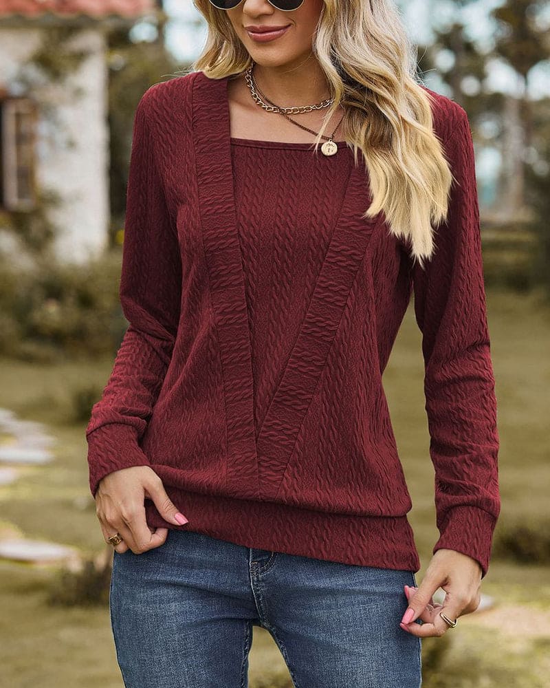 Emma Women's Long Sleeve Blouse for Fall and Spring - Elegant & Versatile Seasonal Top