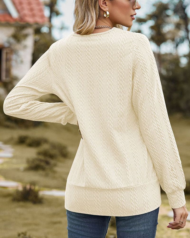 Emma Women's Long Sleeve Blouse for Fall and Spring - Elegant & Versatile Seasonal Top