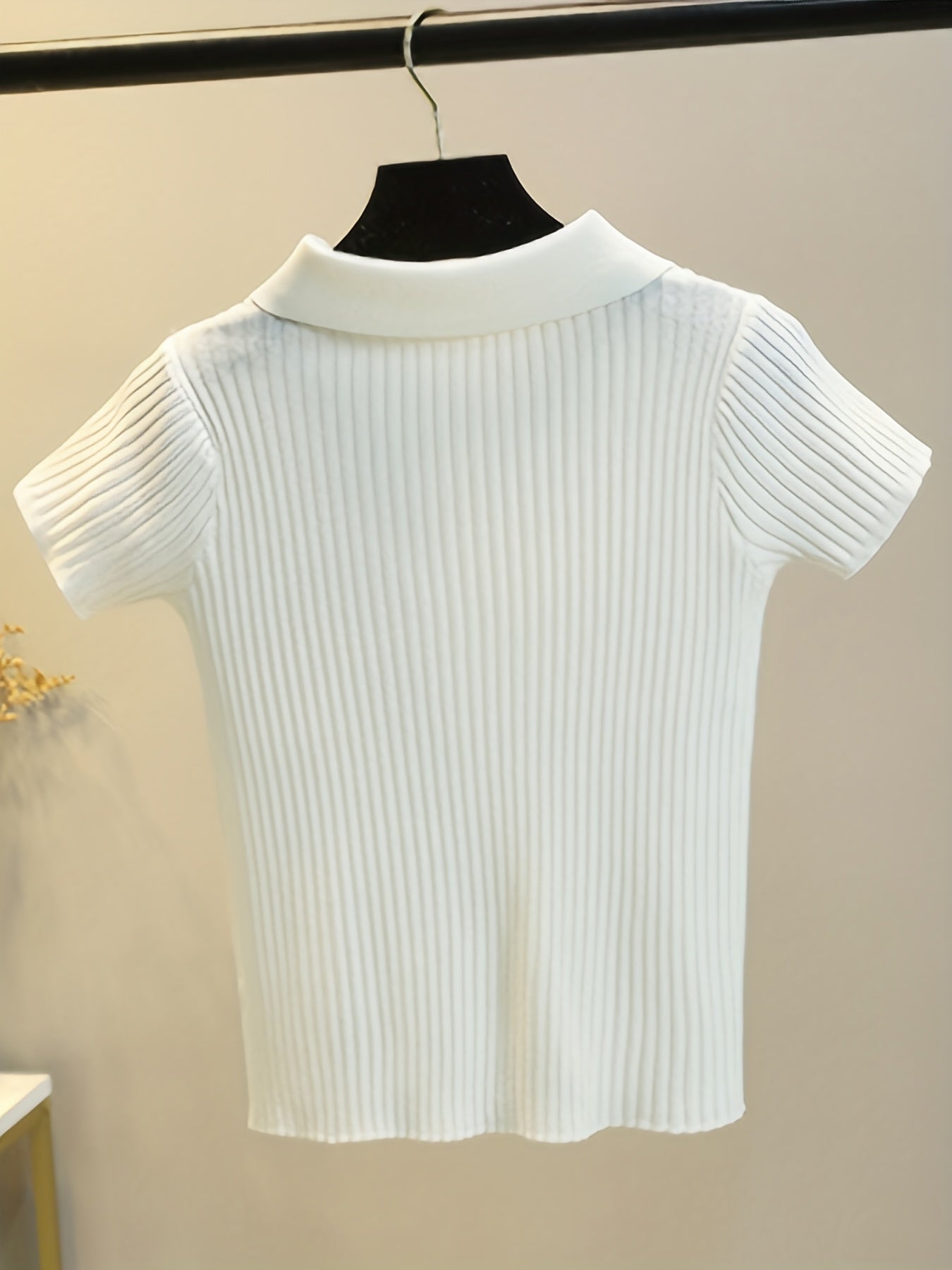 Women's Mia V-Neck Knit Polo with Button Accents for Effortless Style