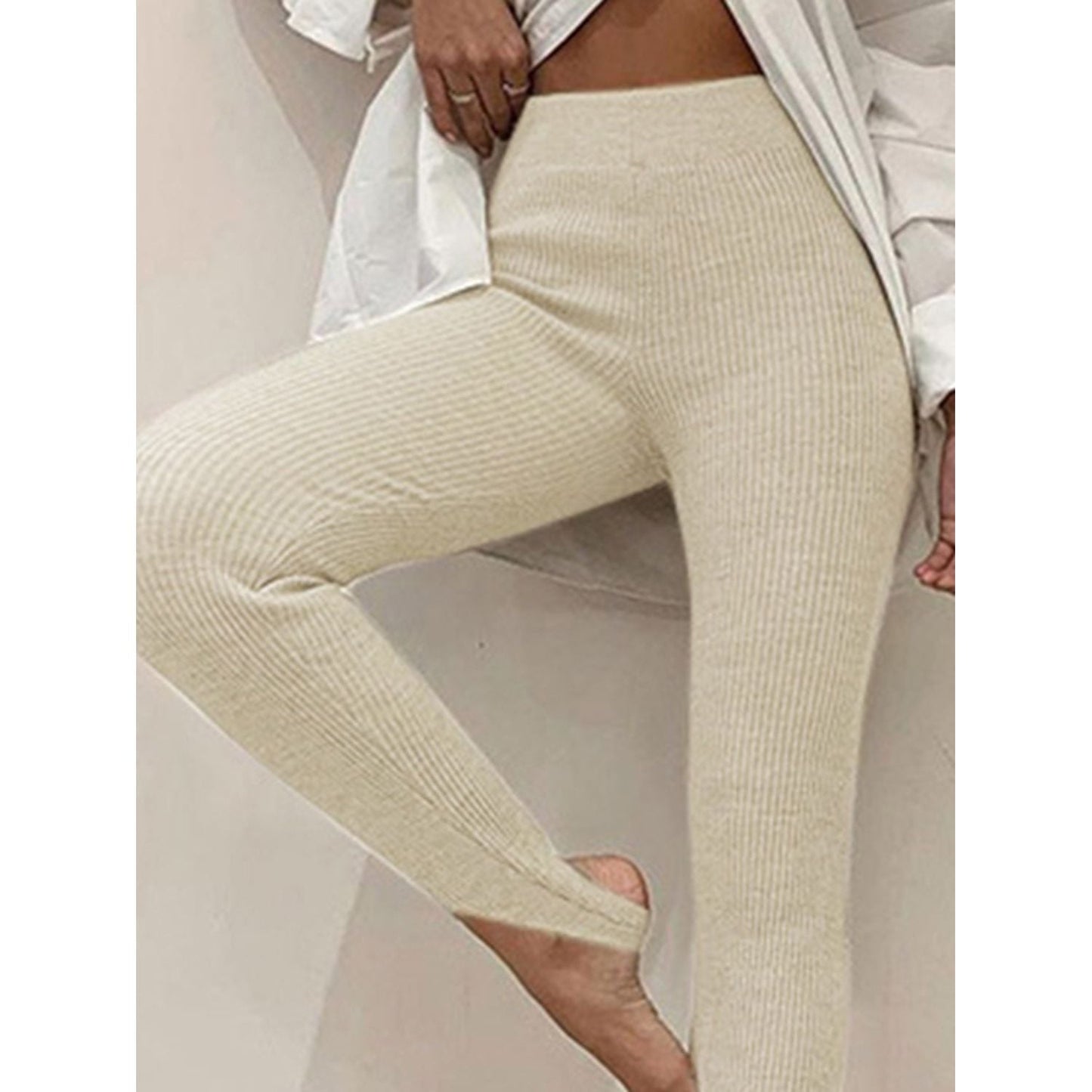 Mia Women's Mid-Waist Ribbed Leggings for Stylish Comfort