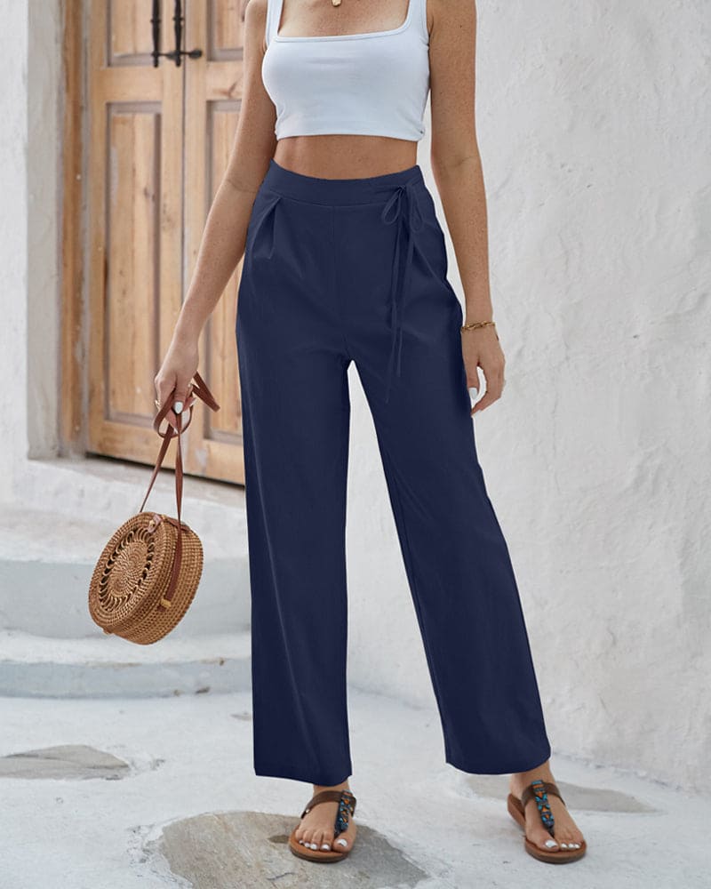 Olivia Women's Chic High-Waisted Trousers for Elegant, Versatile Style