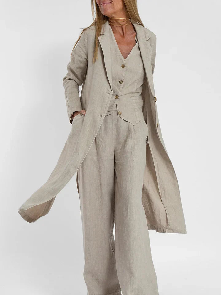Women's Fitted Linen Vest Lightweight Tailored Button Front Versatile for Formal Casual Wear