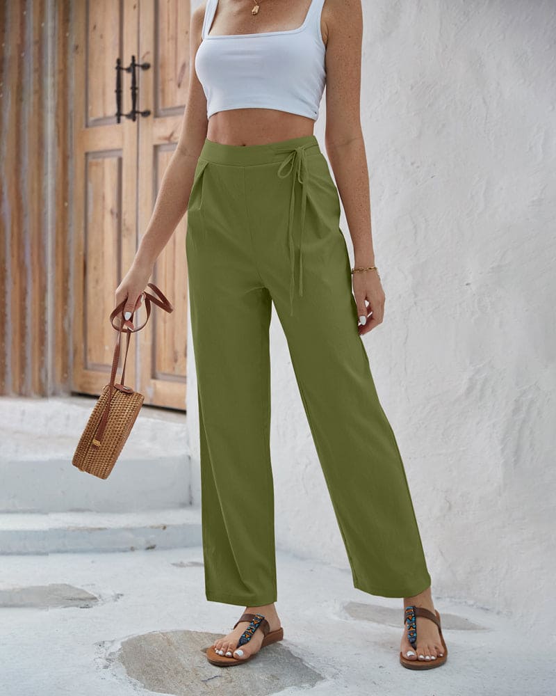 Olivia Women's Chic High-Waisted Trousers for Elegant, Versatile Style