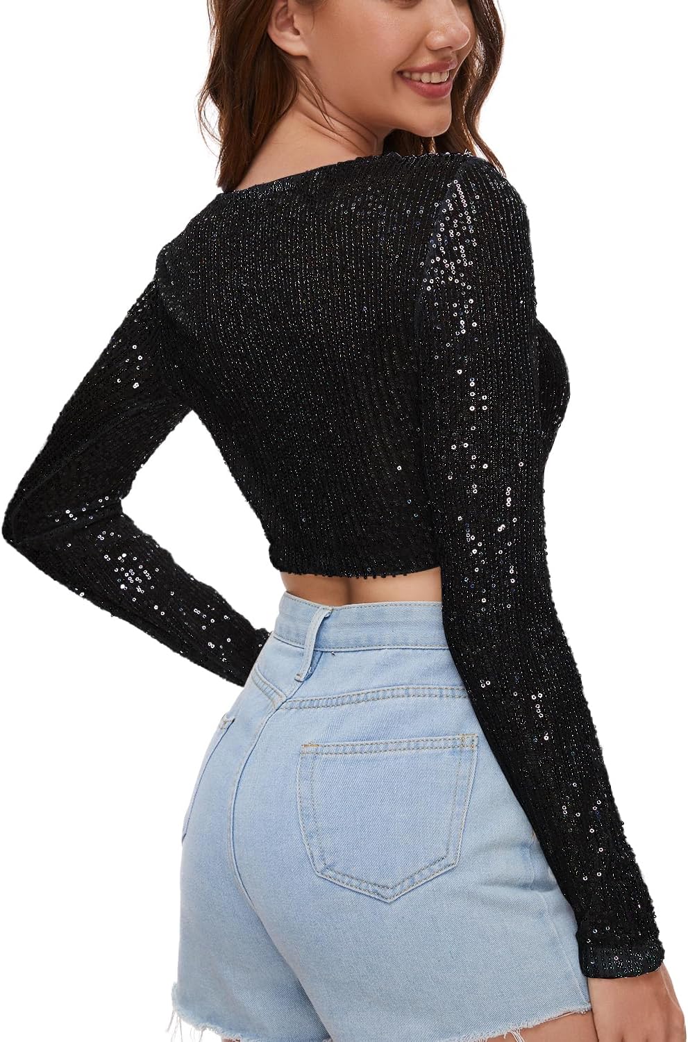 Nikka Women's Glamorous Glitter Robe Top Stylish Sparkling Evening Wear