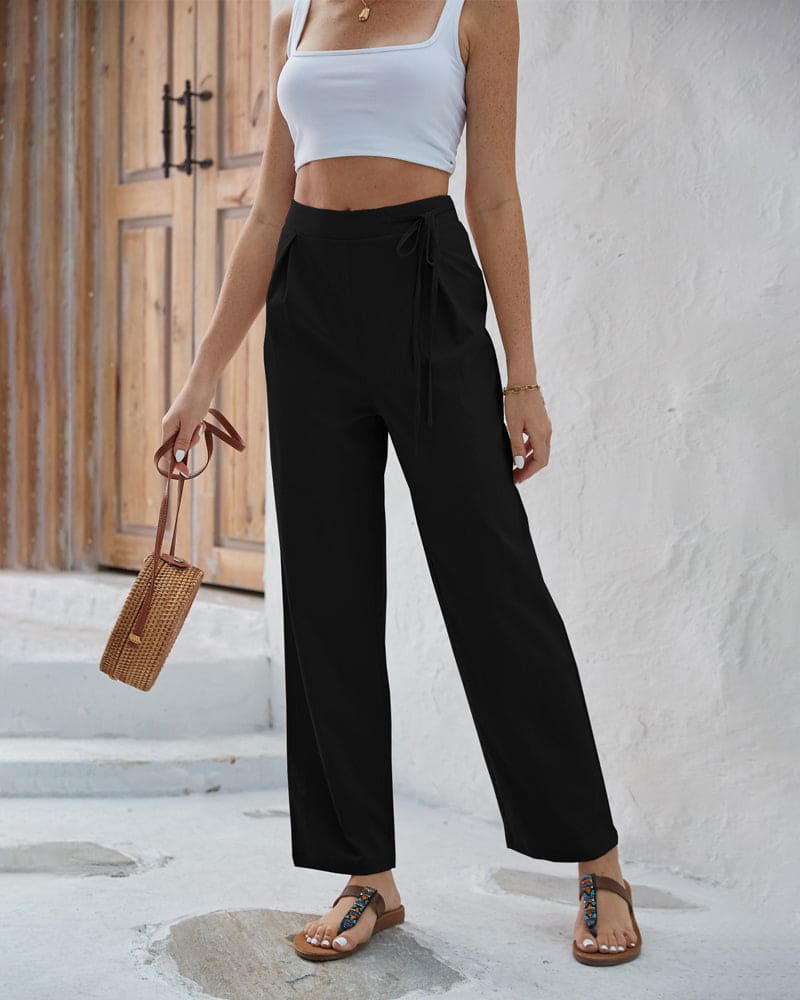 Olivia Women's Chic High-Waisted Trousers for Elegant, Versatile Style