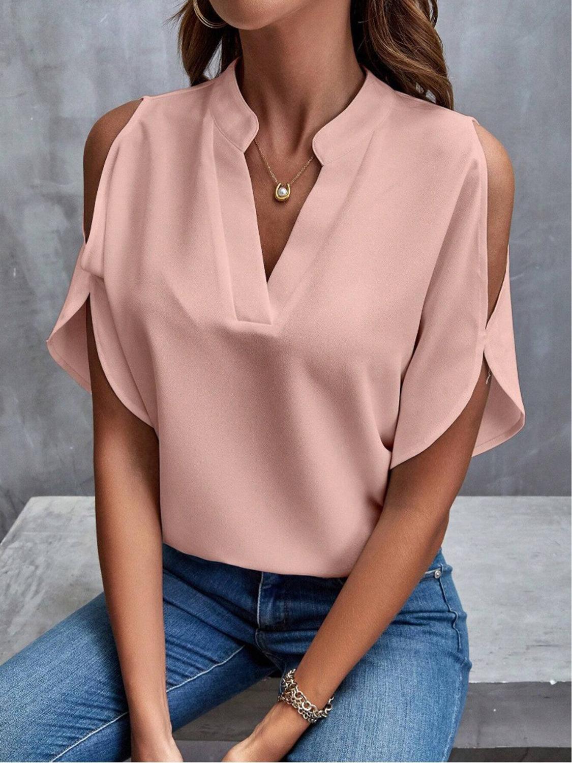 Chic Off-Shoulder Half Sleeve Blouse for Women with Elegant Style
