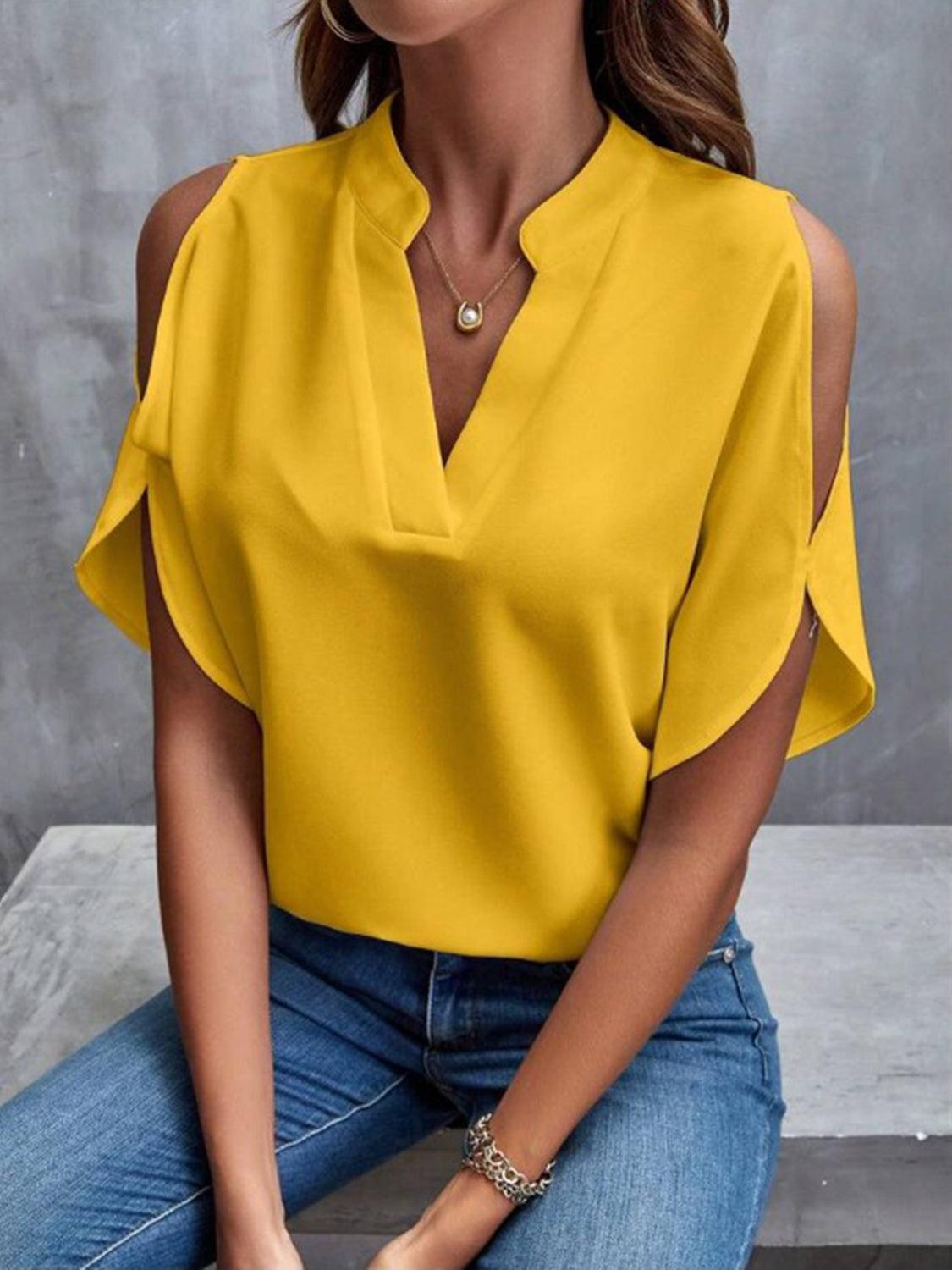 Chic Off-Shoulder Half Sleeve Blouse for Women with Elegant Style
