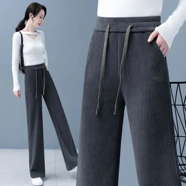 Pamela - Chic Lace-Up Baggy Pants for Women - Perfect for Fall