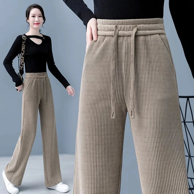 Pamela - Chic Lace-Up Baggy Pants for Women - Perfect for Fall