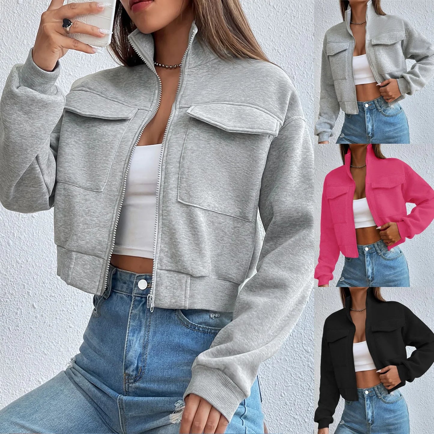 Chic Women's Zip-Up Crop Top Winnie for Stylish Activewear and Casual Fashion