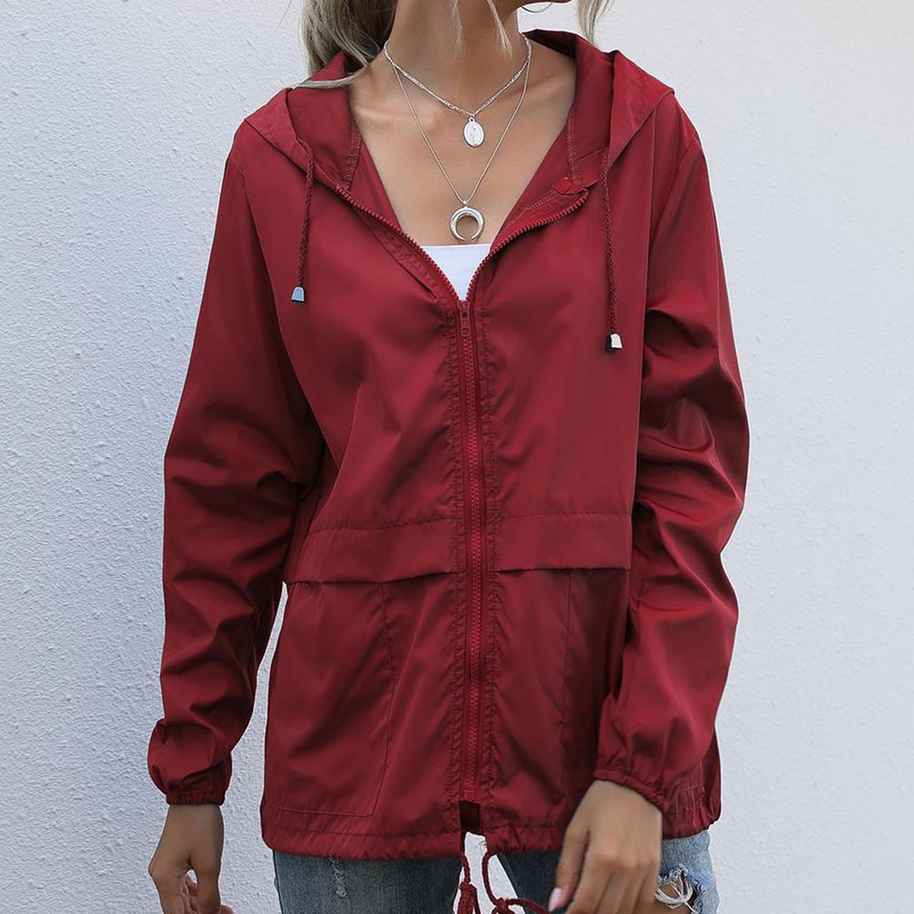 Mae Women's Windproof Summer Jacket - Hooded Lightweight Outdoor Rainproof Coat