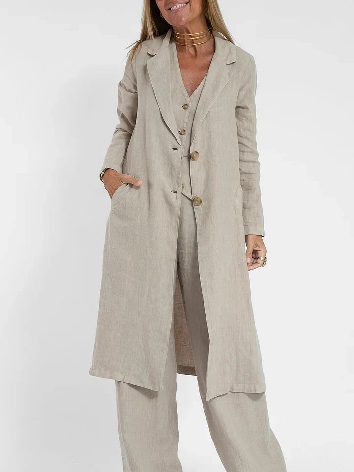 Women's Fitted Linen Vest Lightweight Tailored Button Front Versatile for Formal Casual Wear
