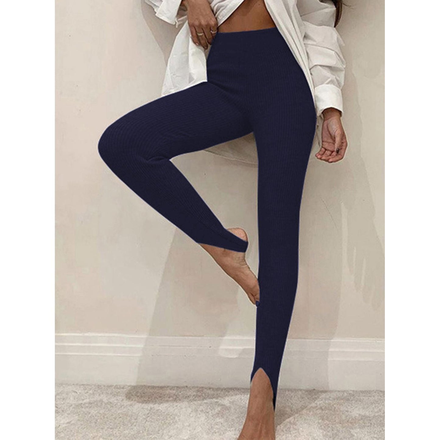 Mia Women's Mid-Waist Ribbed Leggings for Stylish Comfort