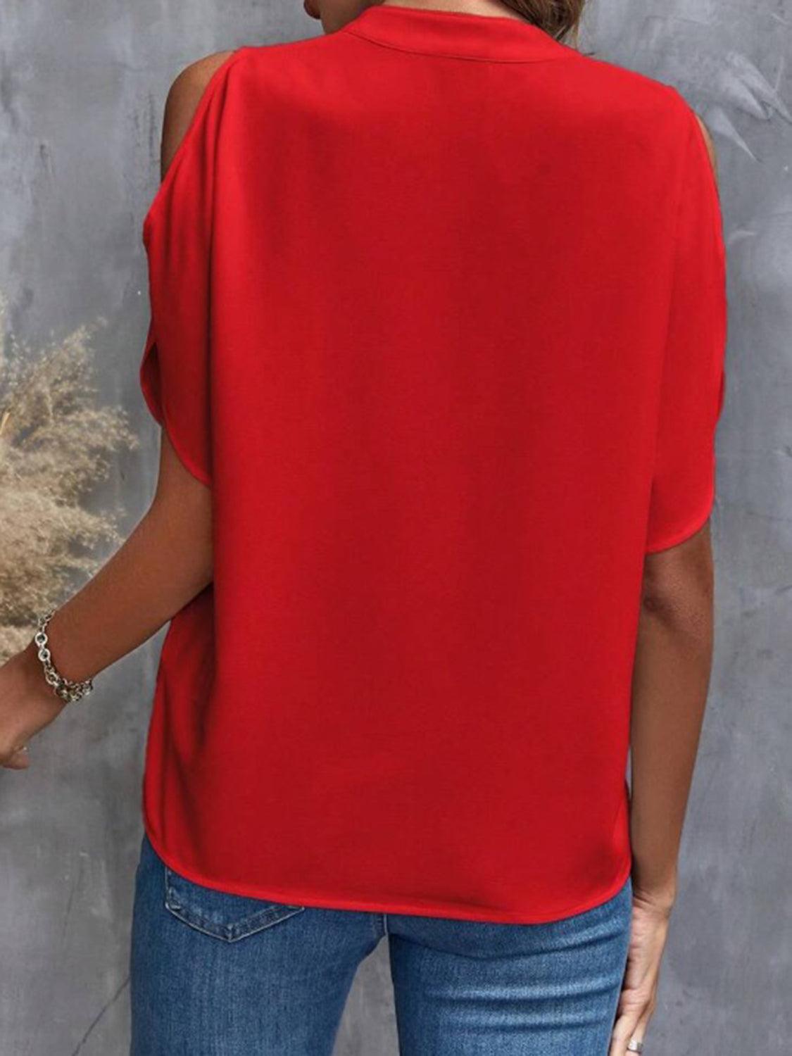 Chic Off-Shoulder Half Sleeve Blouse for Women with Elegant Style