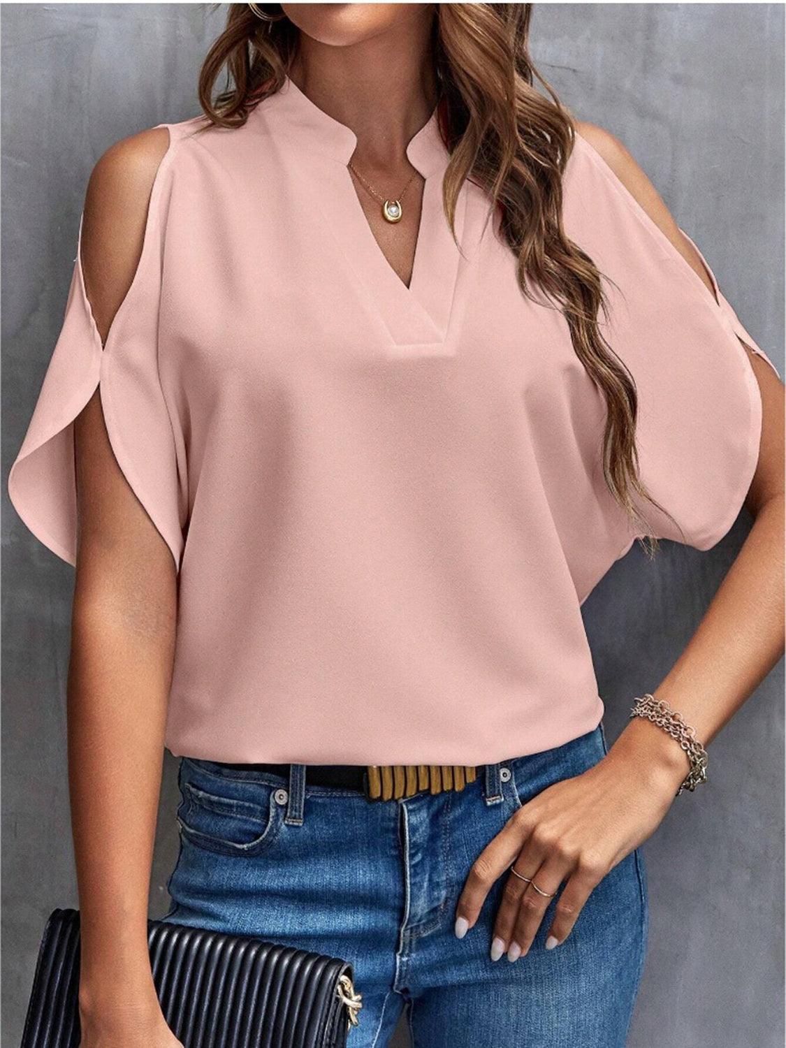 Chic Off-Shoulder Half Sleeve Blouse for Women with Elegant Style