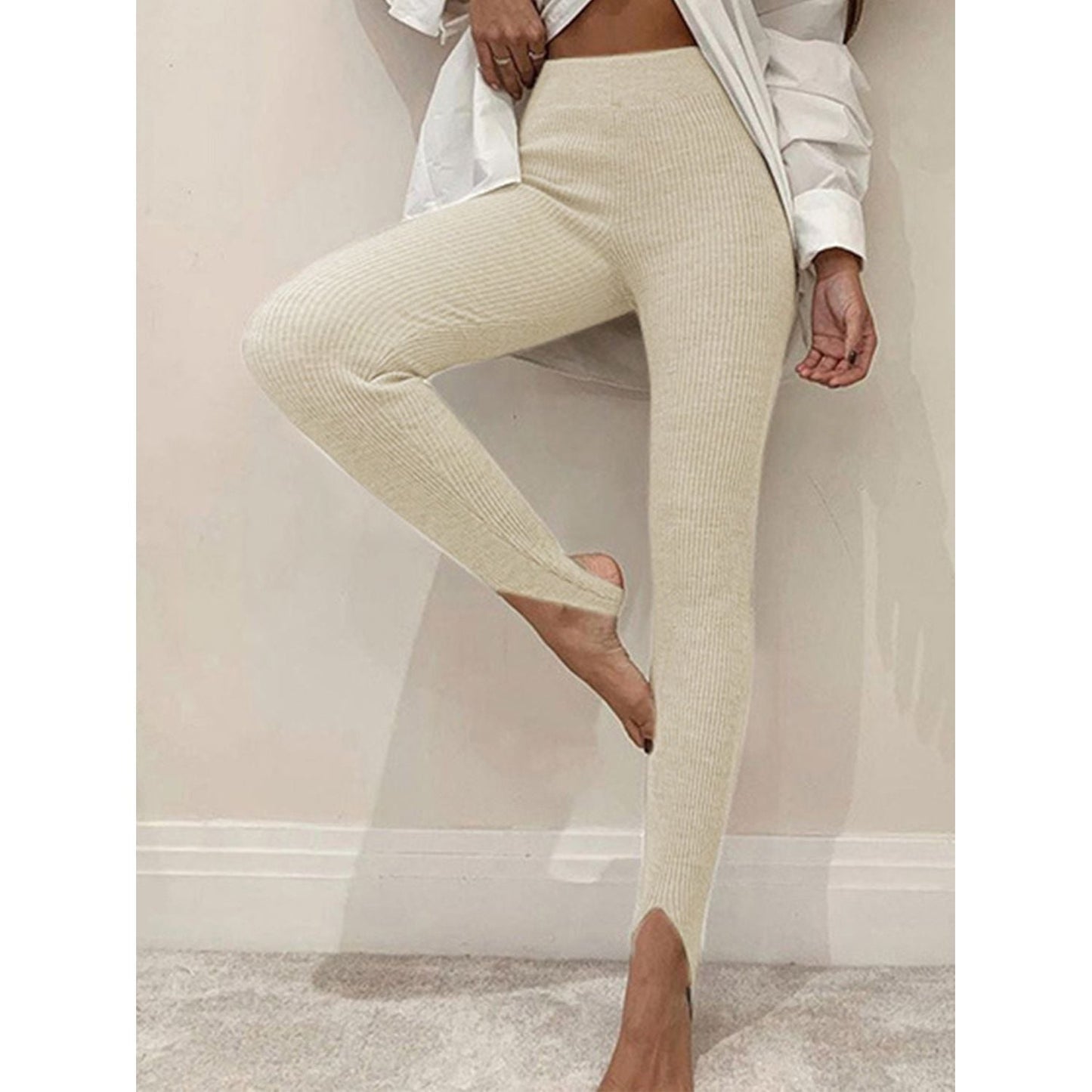 Mia Women's Mid-Waist Ribbed Leggings for Stylish Comfort