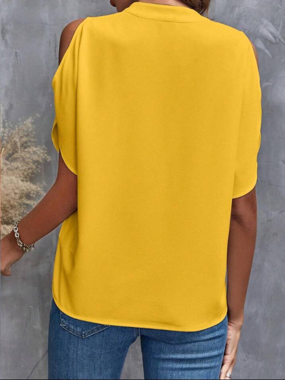Chic Off-Shoulder Half Sleeve Blouse for Women with Elegant Style