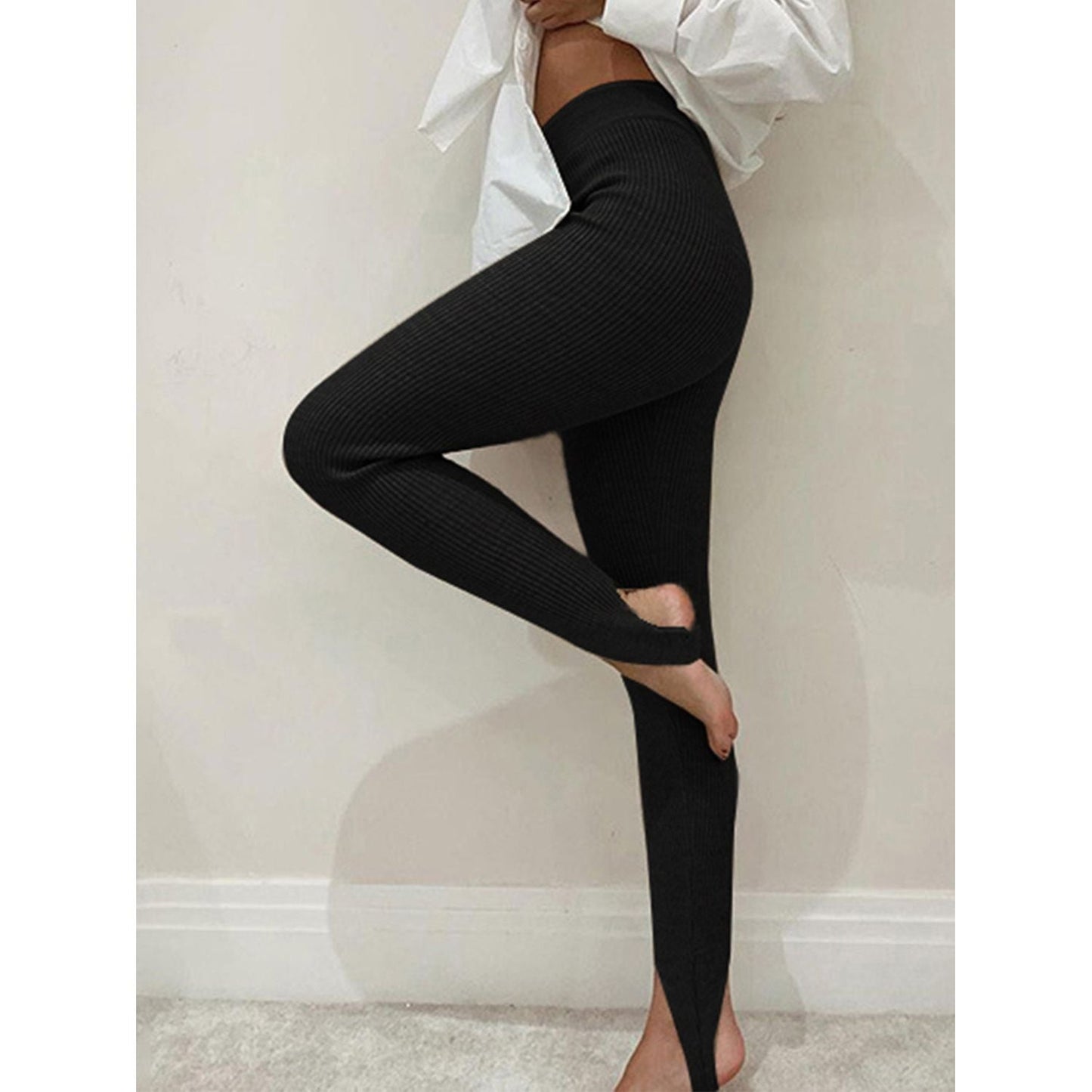Mia Women's Mid-Waist Ribbed Leggings for Stylish Comfort