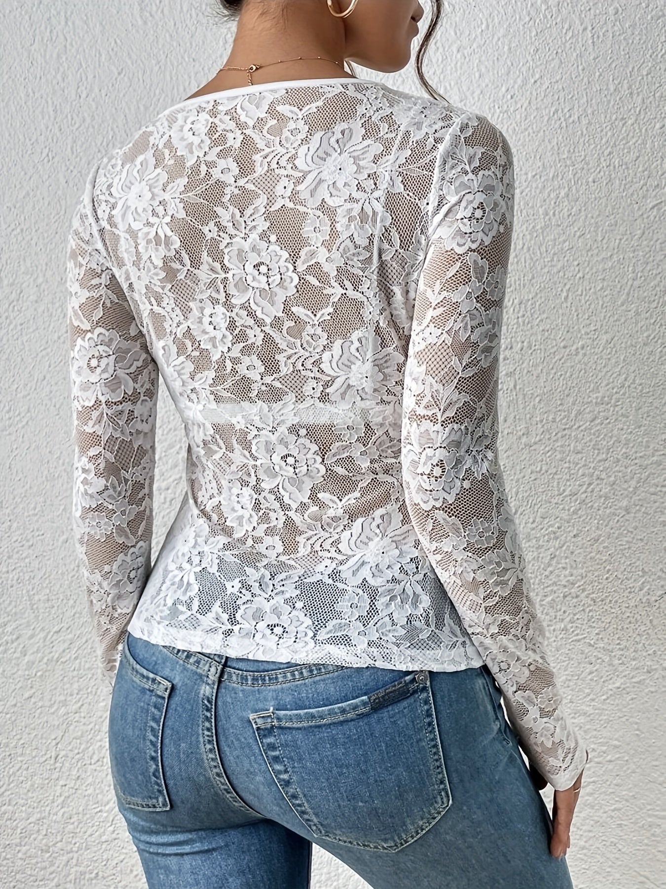 Yasmin Sophisticated Lace Blouse for Women Elegant Feminine Top