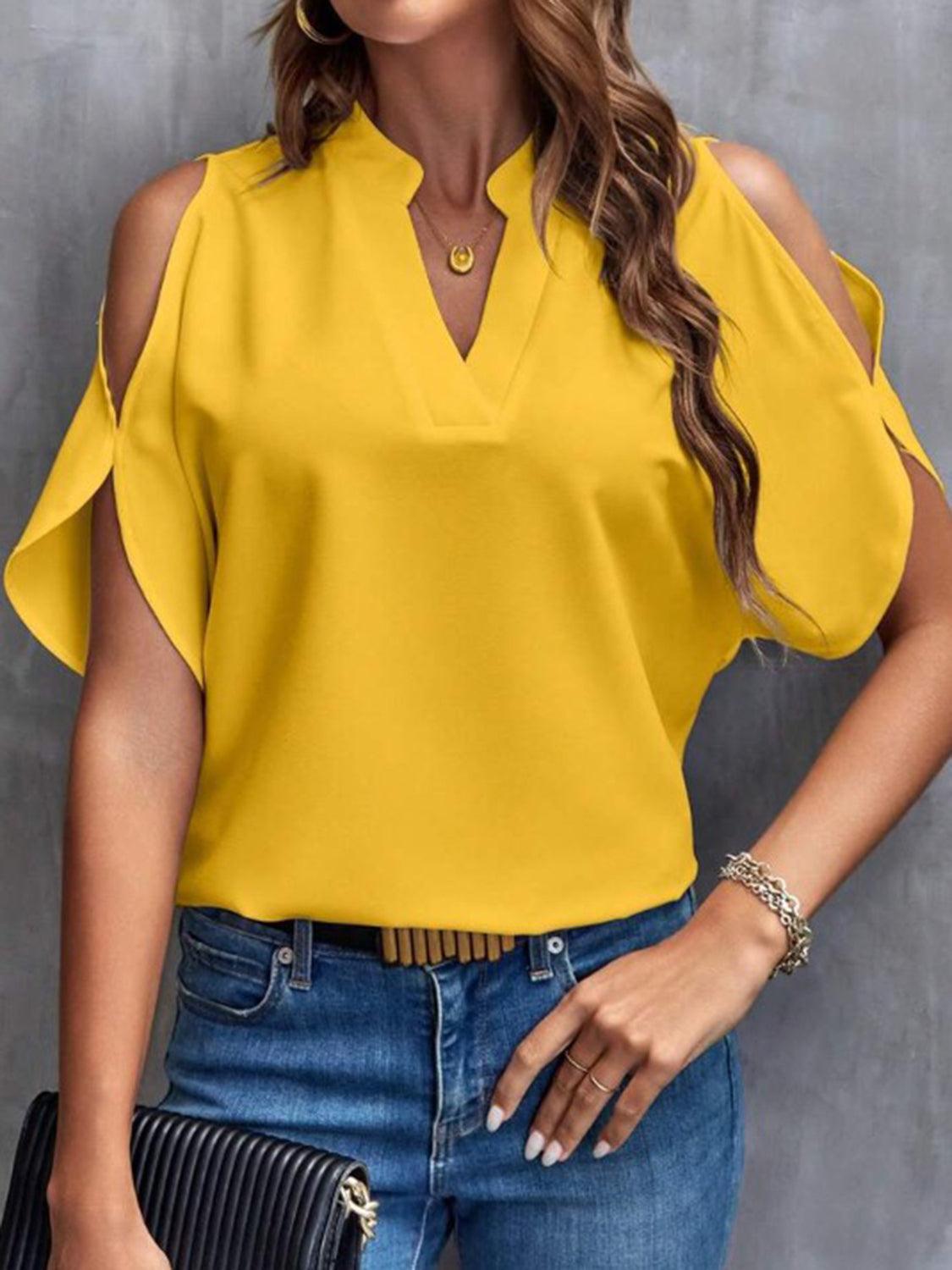 Chic Off-Shoulder Half Sleeve Blouse for Women with Elegant Style