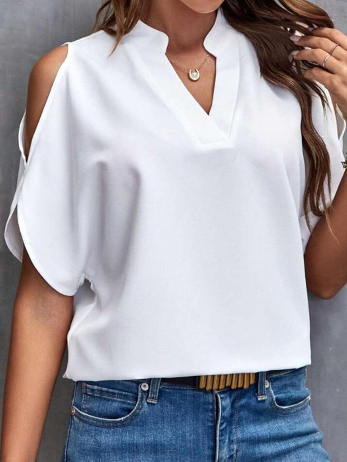 Chic Off-Shoulder Half Sleeve Blouse for Women with Elegant Style