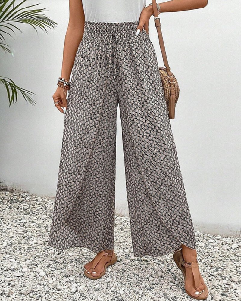 Chic Printed Women's Flowing Pants for Stylish Comfort