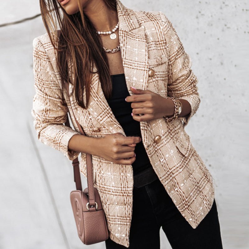 Timeless Checked Blazer for Women - Chic and Elegant for Sophisticated Style
