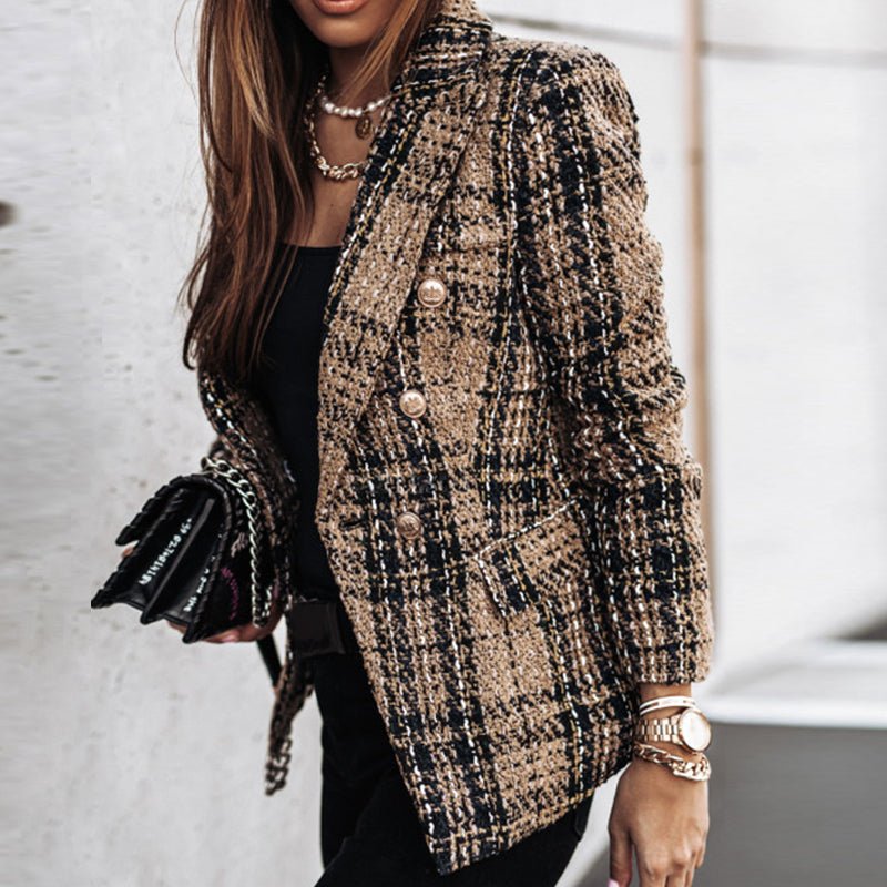 Timeless Checked Blazer for Women - Chic and Elegant for Sophisticated Style