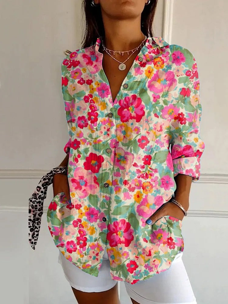Eco-Friendly Floral Blouse - Lightweight and Stylish for Women