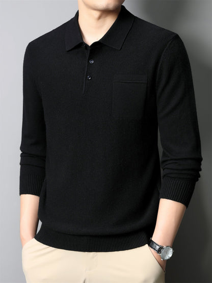 Men's Autumn Knit Sweater with Chest Pocket – Relaxed Fit | Noah