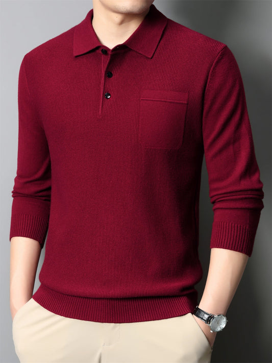 Men's Autumn Knit Sweater with Chest Pocket – Relaxed Fit | Noah