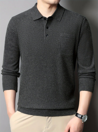 Men's Autumn Knit Sweater with Chest Pocket – Relaxed Fit | Noah
