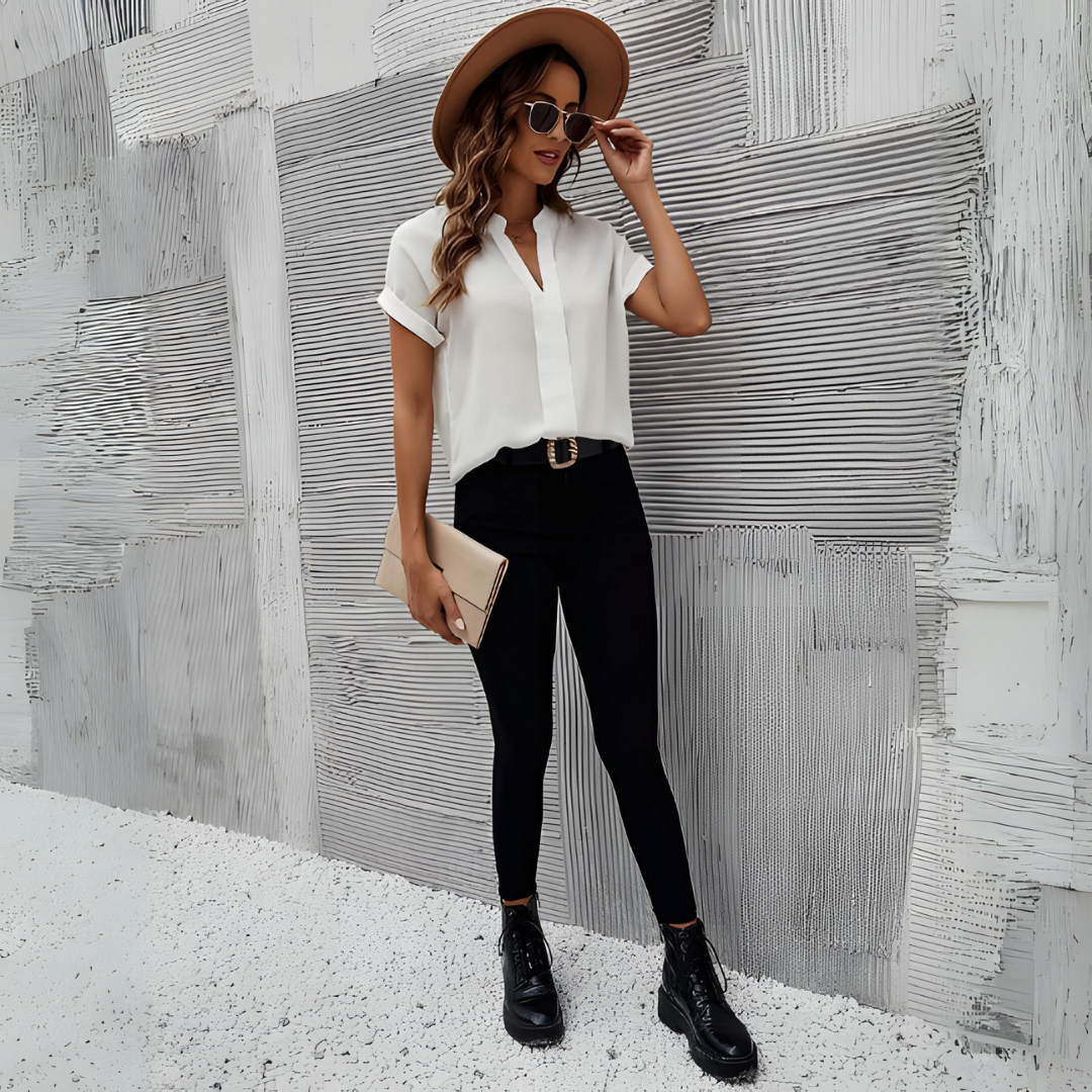 Elizabeth - Stylish V-Neck Blouse for Women for Elegant Everyday Wear