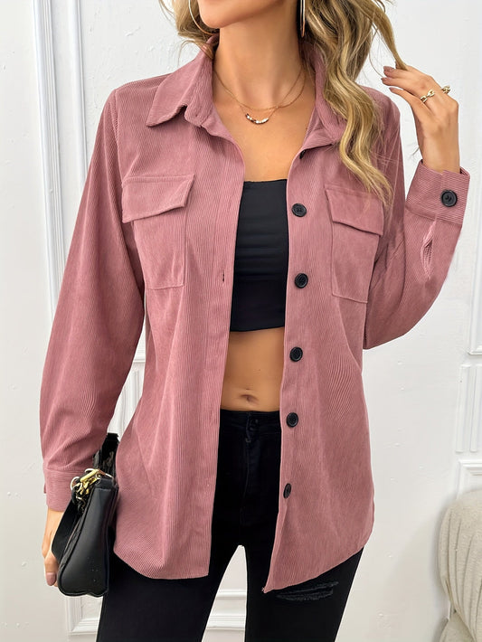 Chic and Practical Rosa Women's Shirt Jacket with Chest Pockets for Stylish Layering