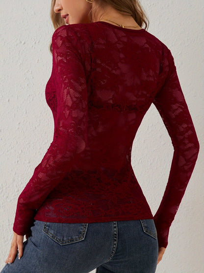Yasmin Sophisticated Lace Blouse for Women Elegant Feminine Top
