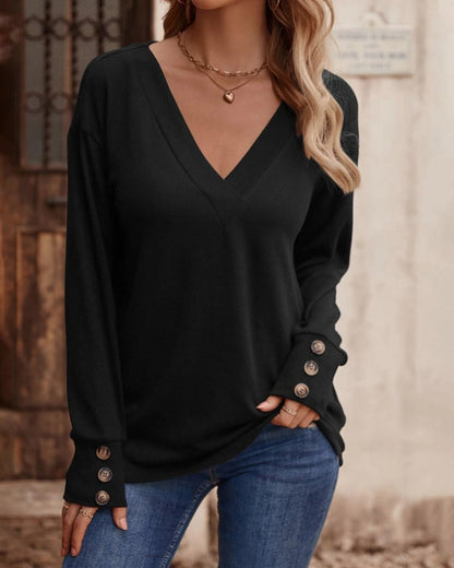 Chic V-Neck Women's Blouse Natalie Elegant Casual Top for Women
