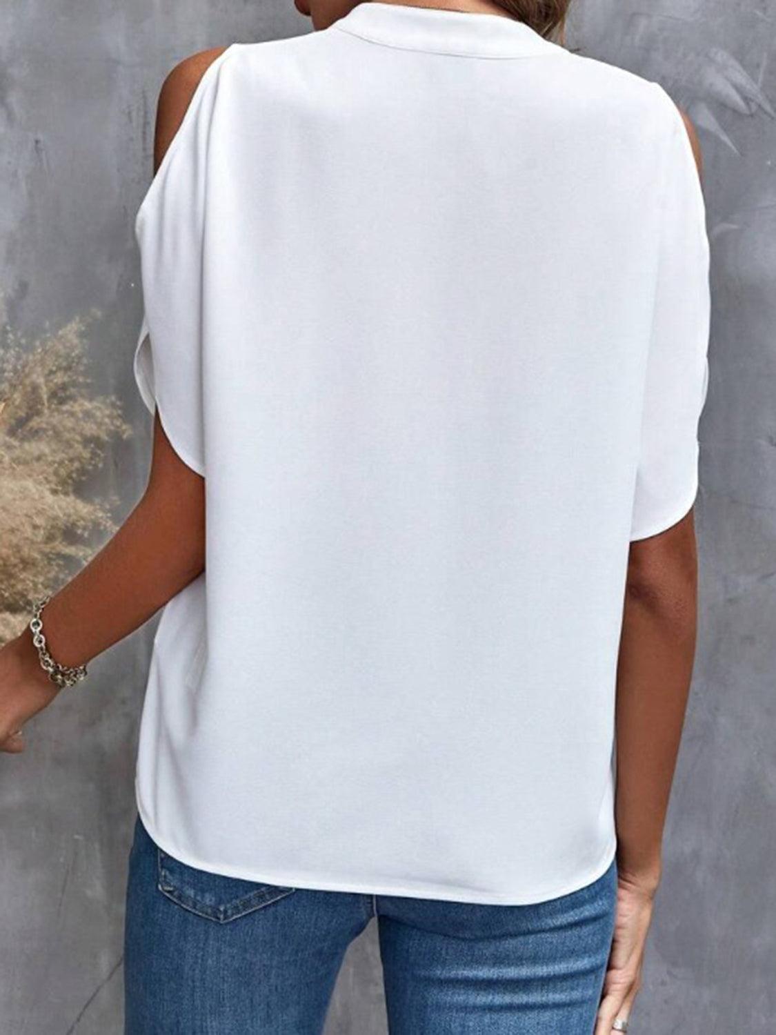 Chic Off-Shoulder Half Sleeve Blouse for Women with Elegant Style
