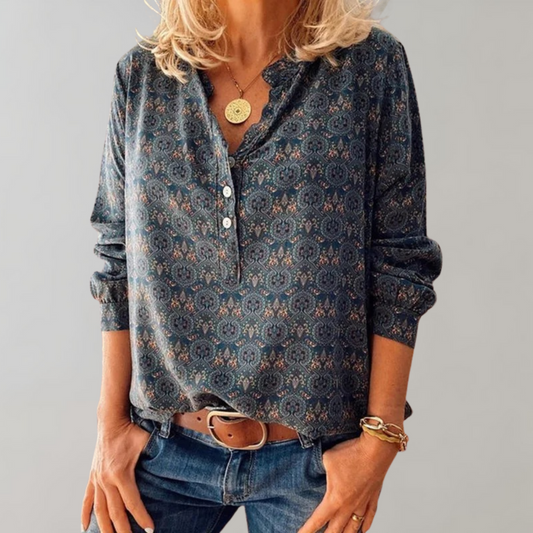 Chic Vintage-Style Blouse for Women Casual Elegant Classic Shirt
