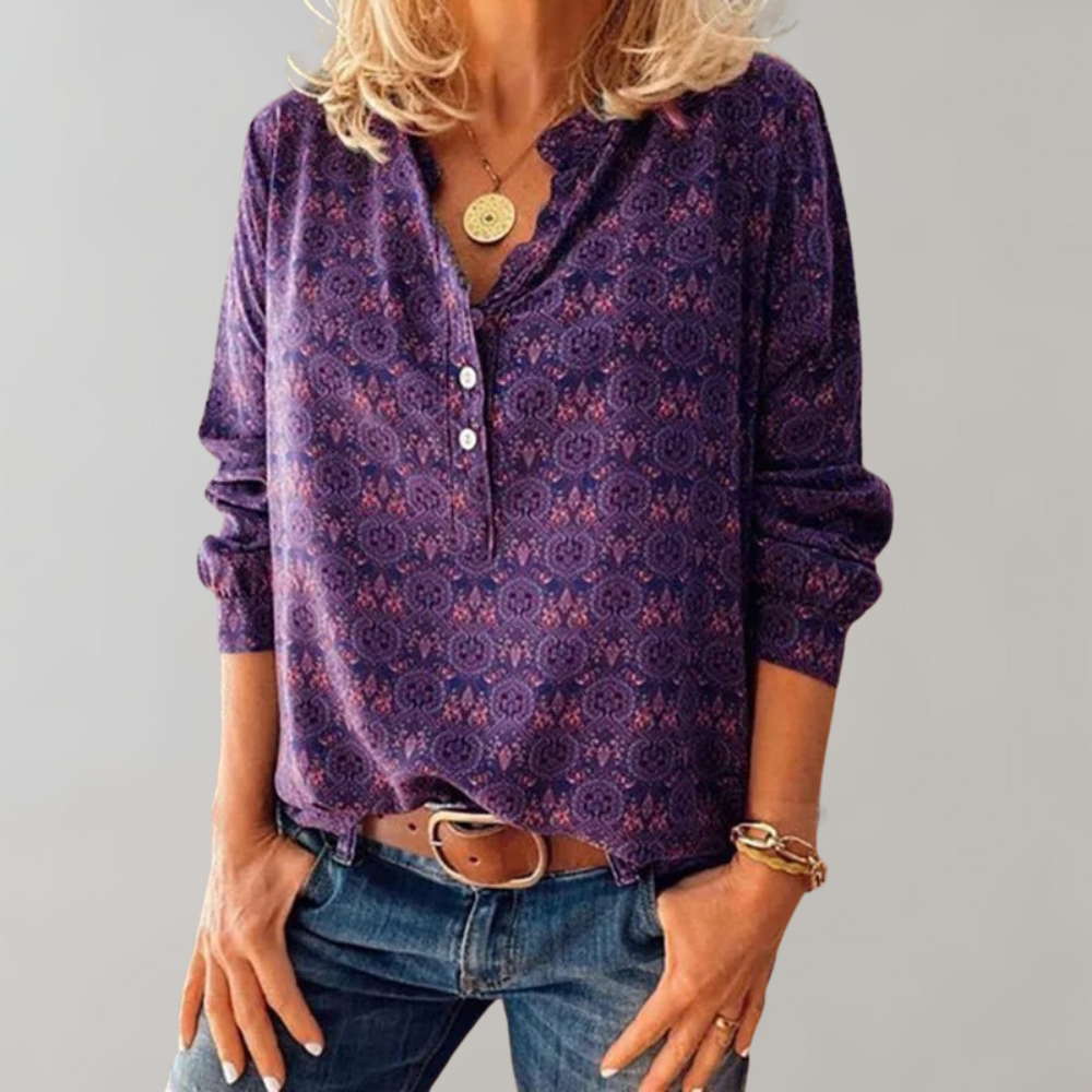 Chic Vintage-Style Blouse for Women Casual Elegant Classic Shirt
