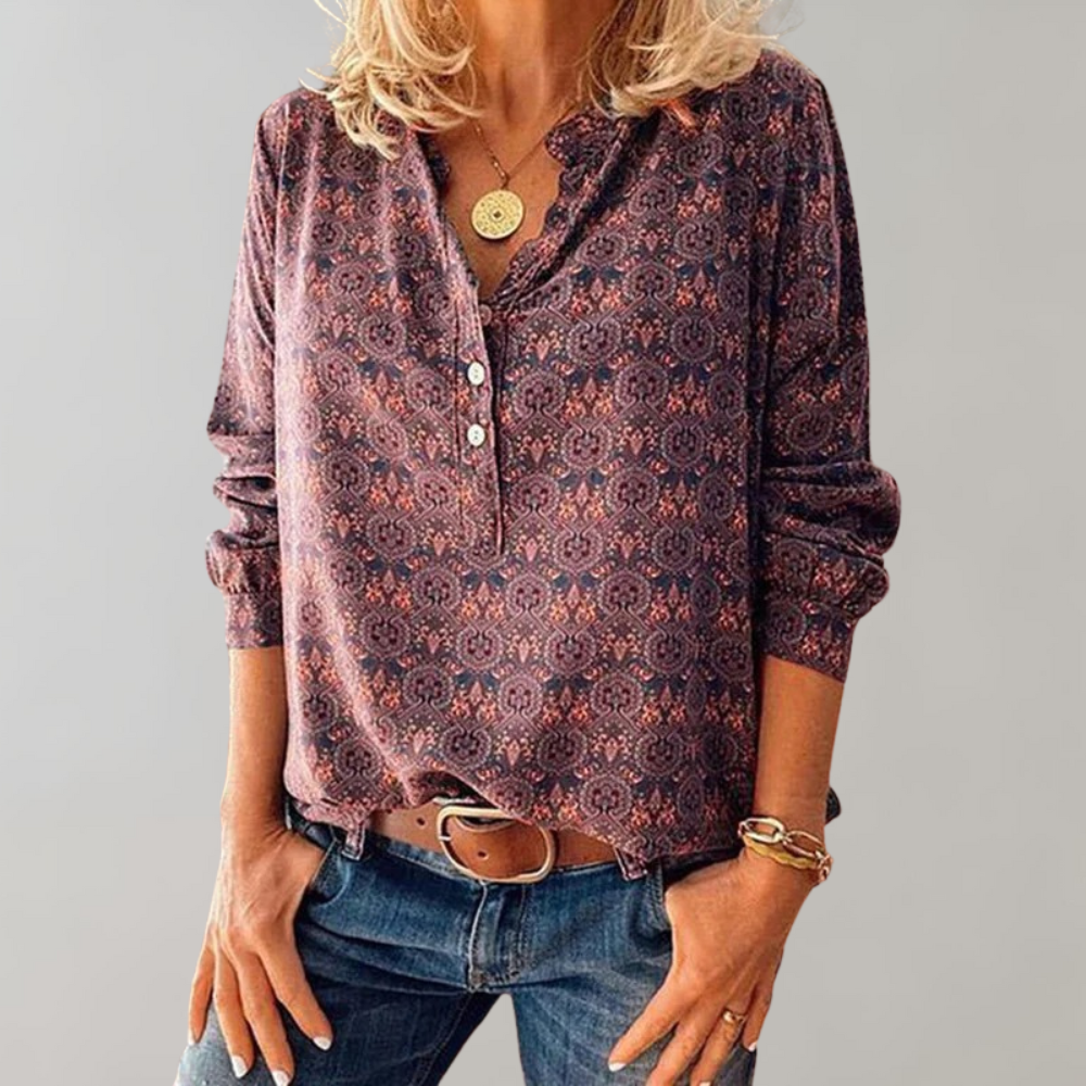 Chic Vintage-Style Blouse for Women Casual Elegant Classic Shirt