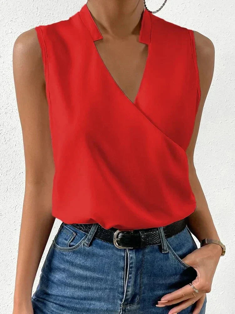 Chic Sleeveless V-Neck Women's Top Norlyn | Elegant Summer Style