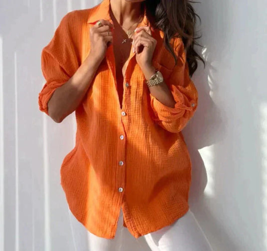 Chic Casual Long Sleeve Blouse for Women - Elegant and Comfortable Fit