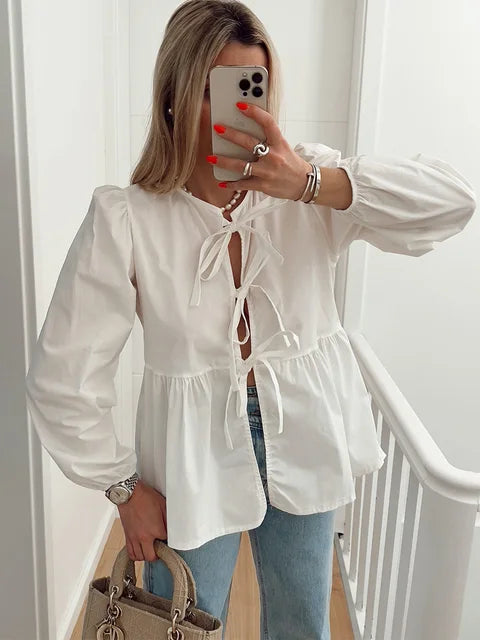 Chic and Elegant Stylish Puff Sleeve Blouse for Women - Modern Feminine Design