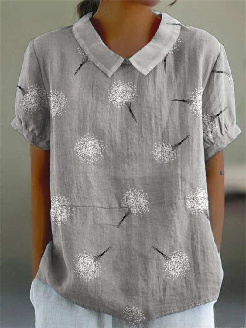 Chic Floral Short Sleeve Blouse for Women for Elegant Spring Summer Style