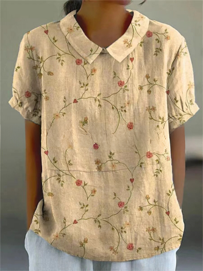 Chic Floral Short Sleeve Blouse for Women for Elegant Spring Summer Style