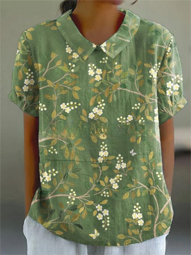 Chic Floral Short Sleeve Blouse for Women for Elegant Spring Summer Style