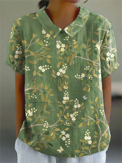 Chic Floral Short Sleeve Blouse for Women for Elegant Spring Summer Style