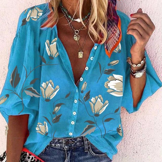 Alana Women's Blouse: Vibrant Prints and Elegant Chic Design